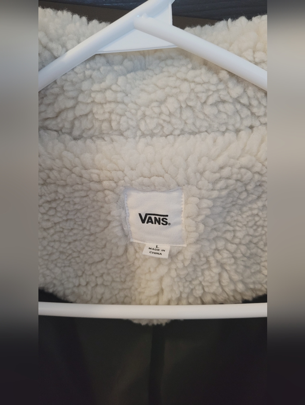Vans Cream Sherpa Zip Teddy Jacket - Picture 4 of 7